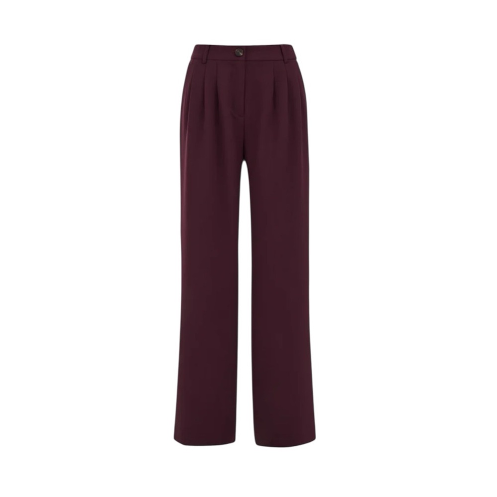 NWT Violets & Roses x Stitch Fix Women’s Burgundy Wide Leg Trousers Hi Rise